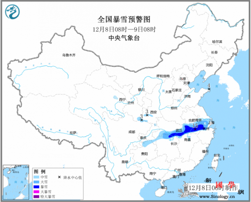暴雪蓝色预警：江苏湖南等9省份有中到_贵州-等地-湖南-