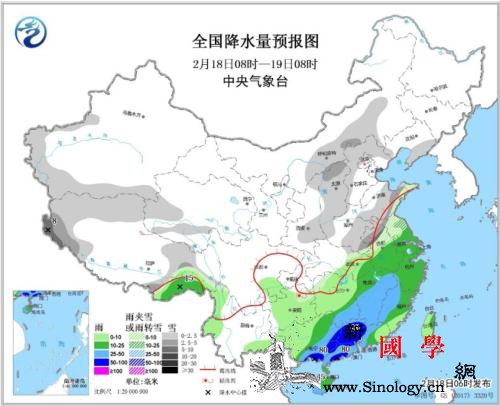 江南华南仍有较强降雨北方大部有降雪_华南-降水量-江南-