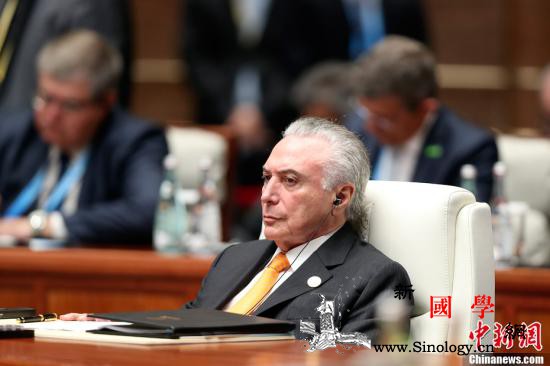 任內涉嫌贪腐案巴西前总统特梅尔在圣保_里约热内卢-巴西-布雷-