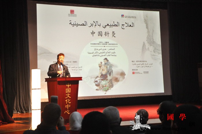 "中国针灸"讲座在开罗中国文化中心举_开罗-针灸-讲座-埃及-