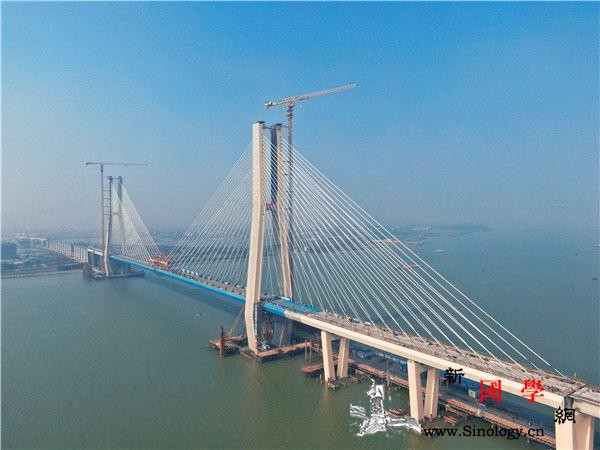 世界首座海铁联运客货两用双塔铁路斜拉_南沙-斜拉桥-合龙-