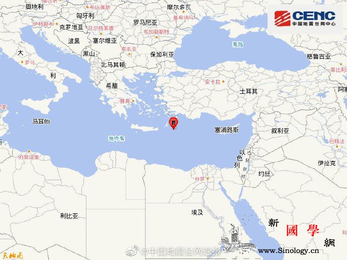 地中海发生5.4级地震震源深度20千_台网-震源-画中画-