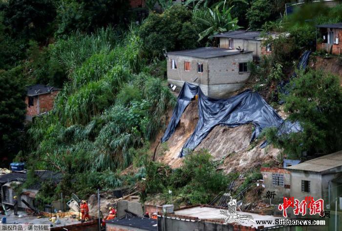 巴西东南部暴雨成灾数十人死亡总统下令_巴西-里约热内卢-暴雨-