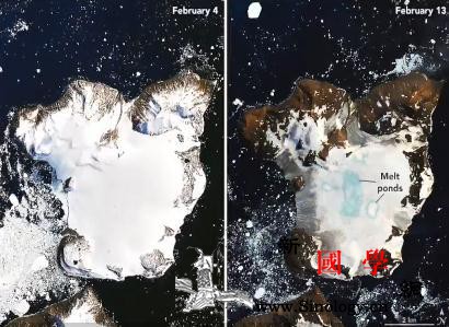 持续9天热浪侵袭南极洲东北端鹰岛约2_南极洲-南极-航天局-