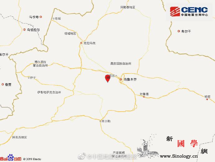 新疆昌吉州呼图壁县发生3.3级地震震_呼图壁县-台网-震源-