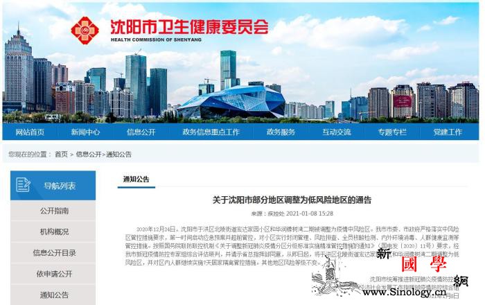 1月8日起辽宁沈阳市两地区调整为低_华润-沈阳市-宏达-