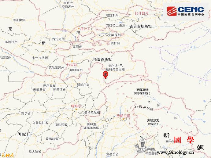 塔吉克斯坦发生5.1级地震震源深度1_塔吉克斯坦-台网-震源-