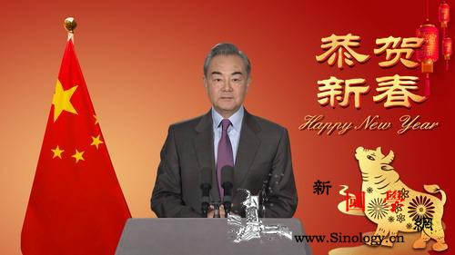 王毅向驻华使团发表新年视频致辞_共同体-牛年-推动-