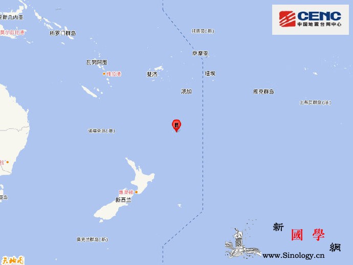 新西兰克马德克群岛发生7.8级地震震_台网-震源-群岛-