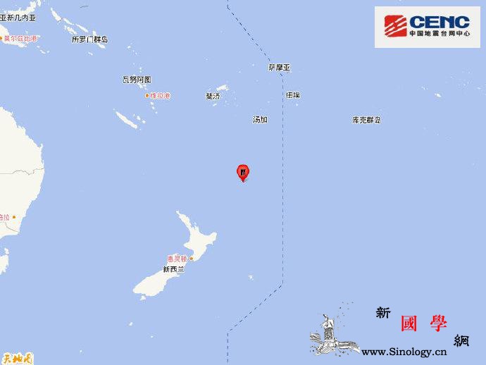 新西兰克马德克群岛发生6.4级地震震_台网-震源-群岛-