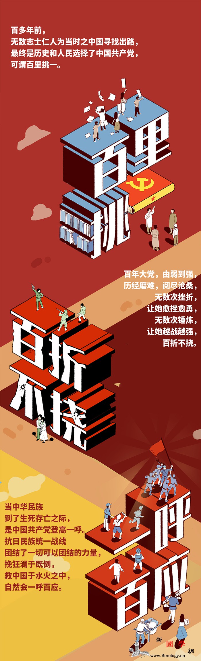 当成语遇到漫画换个角度看百年党史_砥砺-华诞-成语-