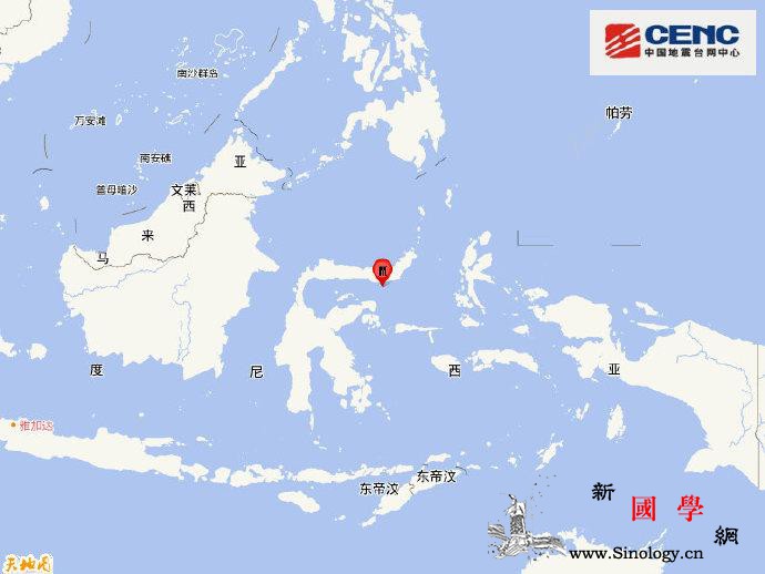 印尼北苏拉威西省附近海域发生5.7级_印尼-台网-震源-